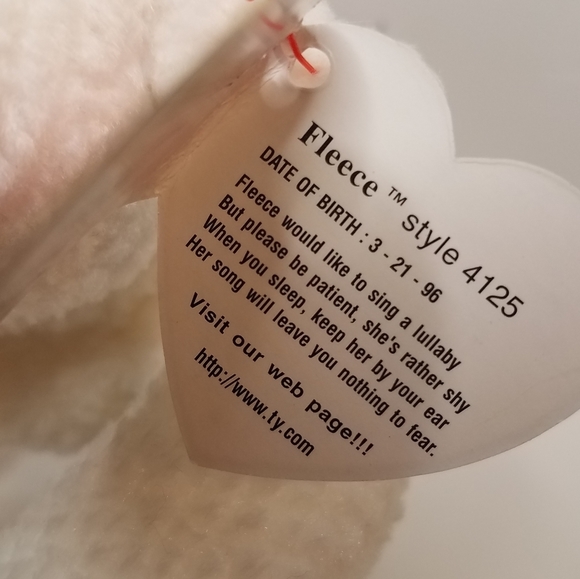 TY Fleece the Lamb Beanie Baby Clear Case White 90s Y2K - Picture 3 of 5